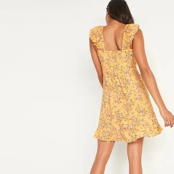 Old Navy Fit and Flare Puff-Sleeve Floral-Print Dress for Women New - Picture 5 of 8